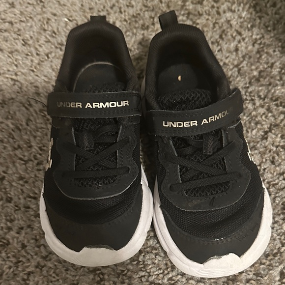 Under Armour Kids Black and White Sneakers - Picture 1 of 5